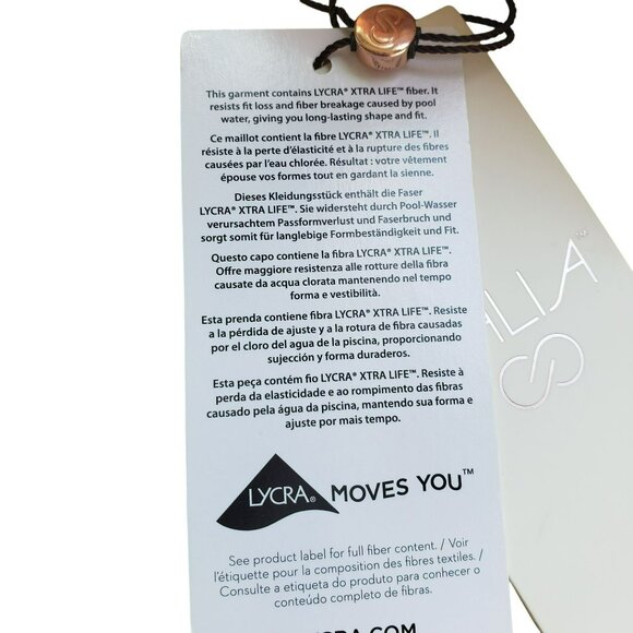 NEW Calia Palm Lavender Orange One Piece Long Sleeve Tummy Control Swim Suit - Picture 7 of 15